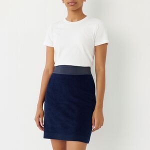 Amina Rubinacci Italy Skirt Size 44 US L Navy Textured Wool Blend Midi Pencil